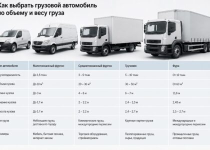 Как выбрать грузовую машину по объему и весу груза